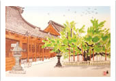 記念品「本願寺境内風景画（本願寺絵所12代徳力富吉郎）」